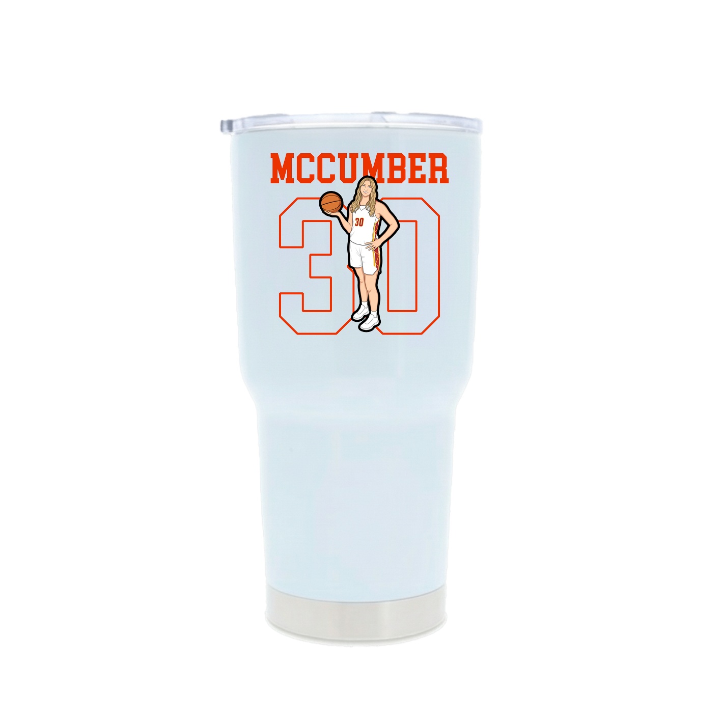 30oz Stainless Steel Tumbler — Shirsey in White