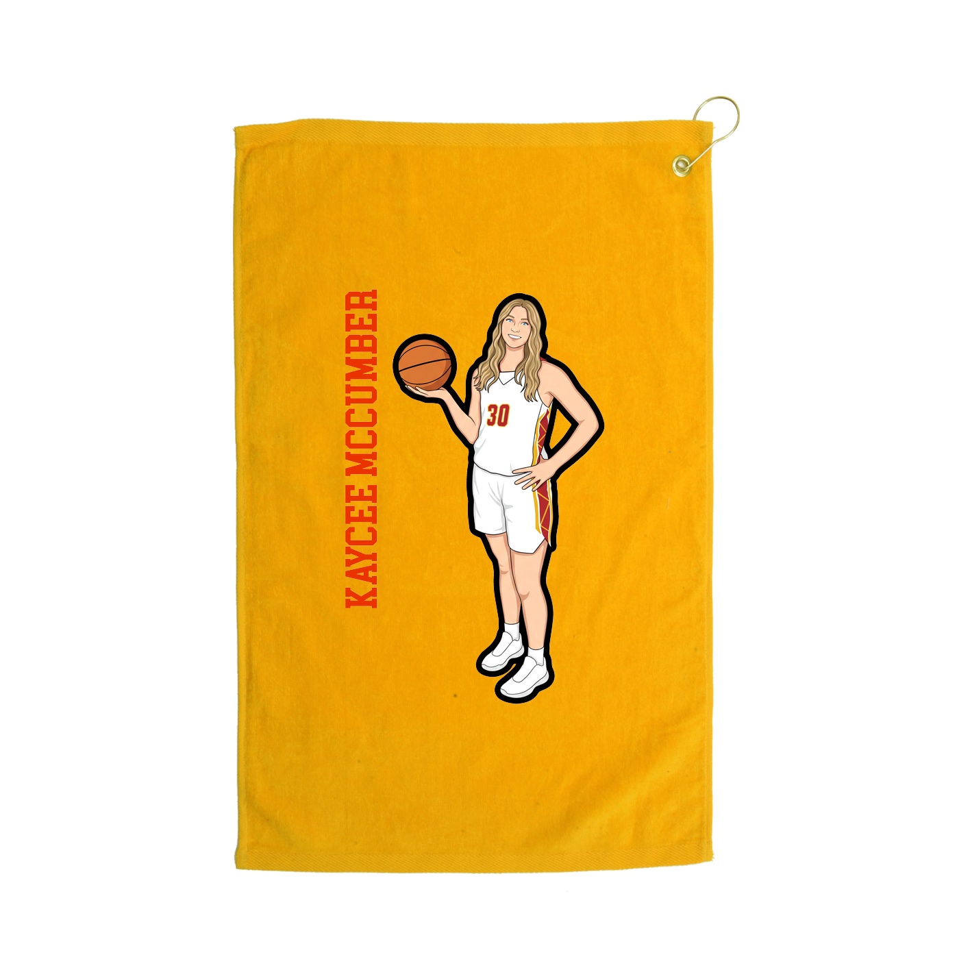 Golf Towel — Name Vertical in Gold