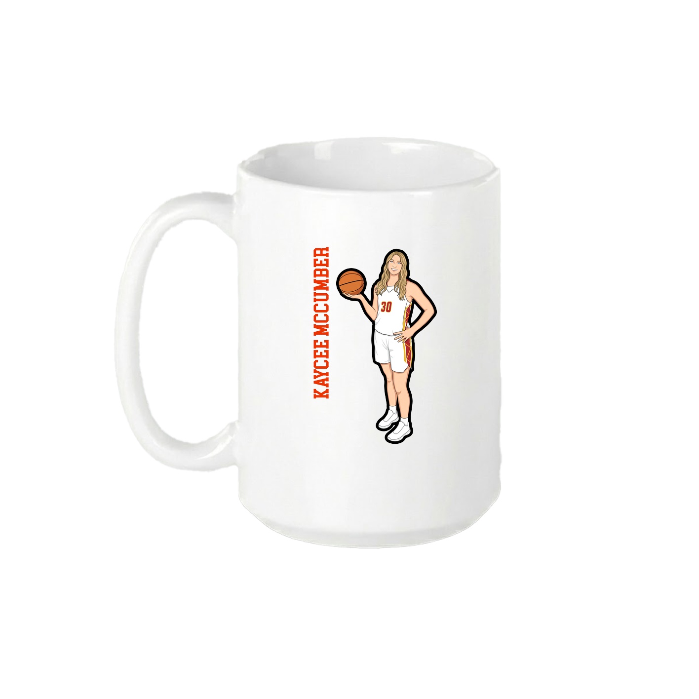 15oz Coffee Mug — Name Vertical in White