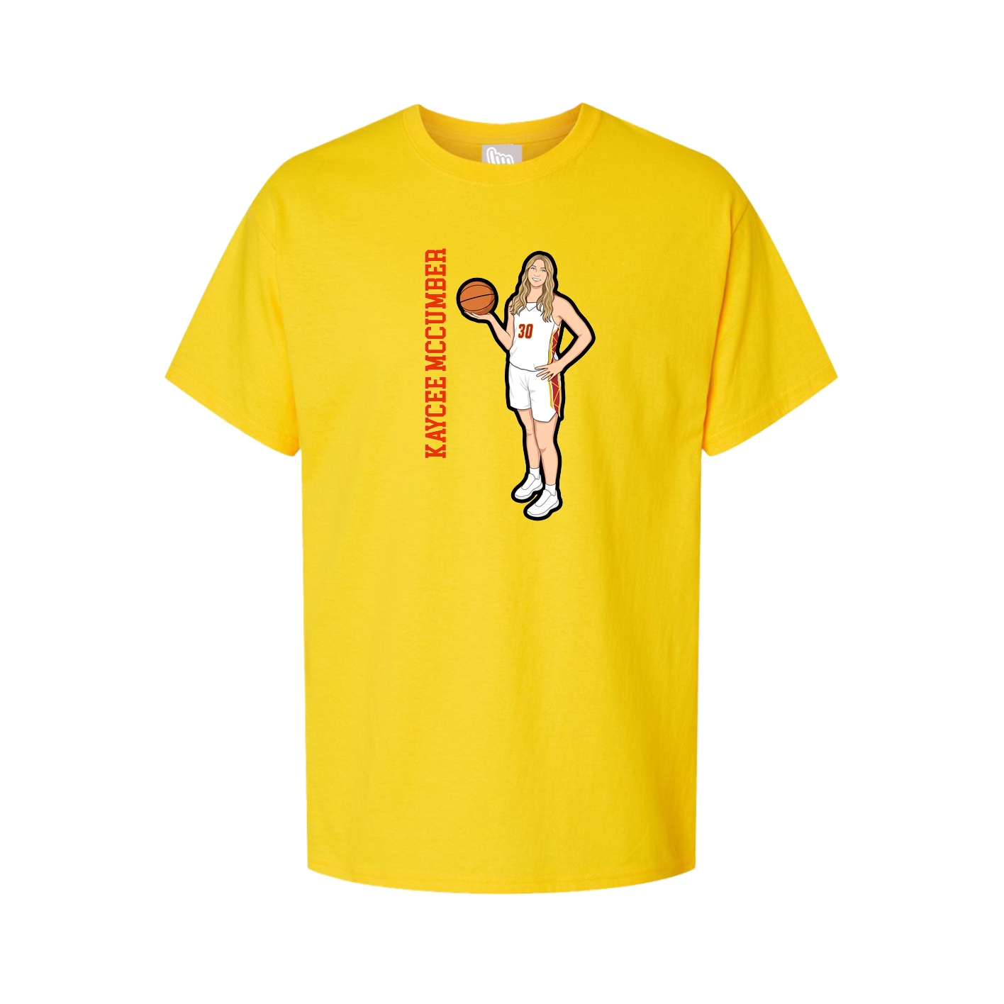 Youth Tee — Name Vertical in Gold