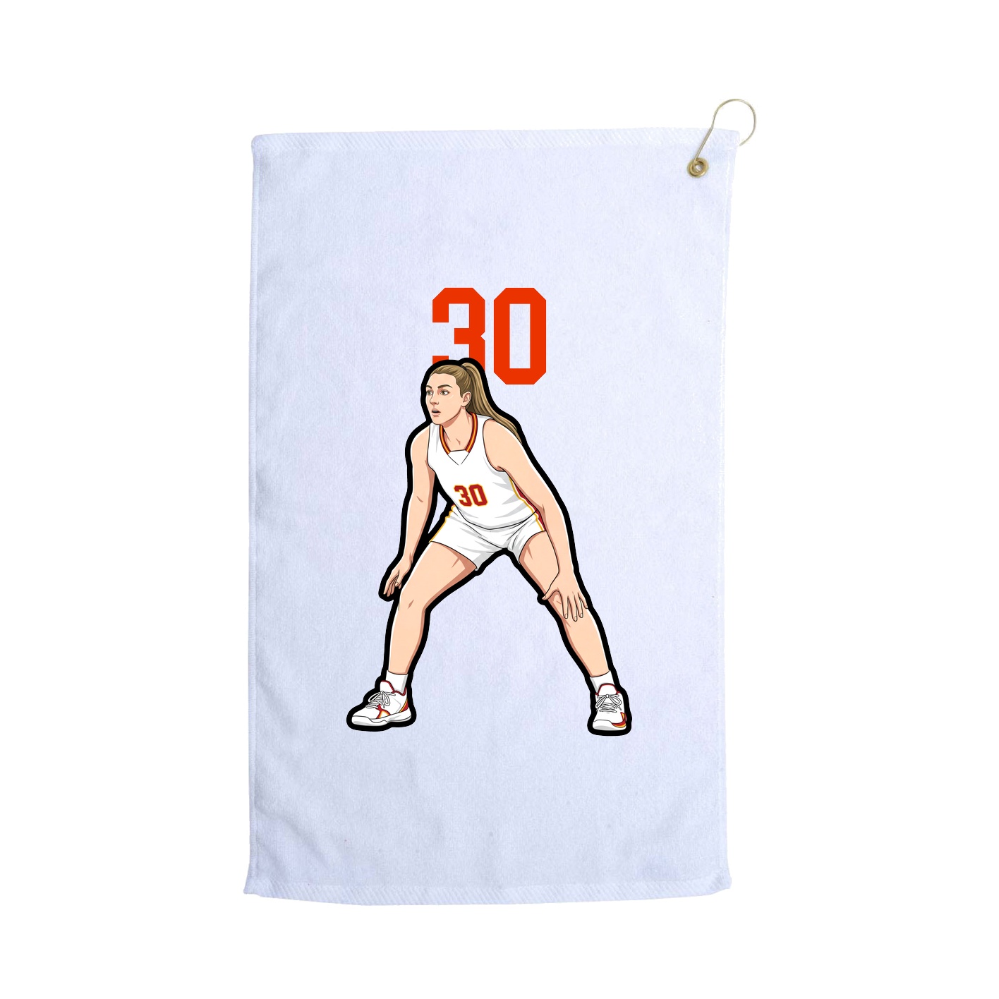 Golf Towel — Number Top in White