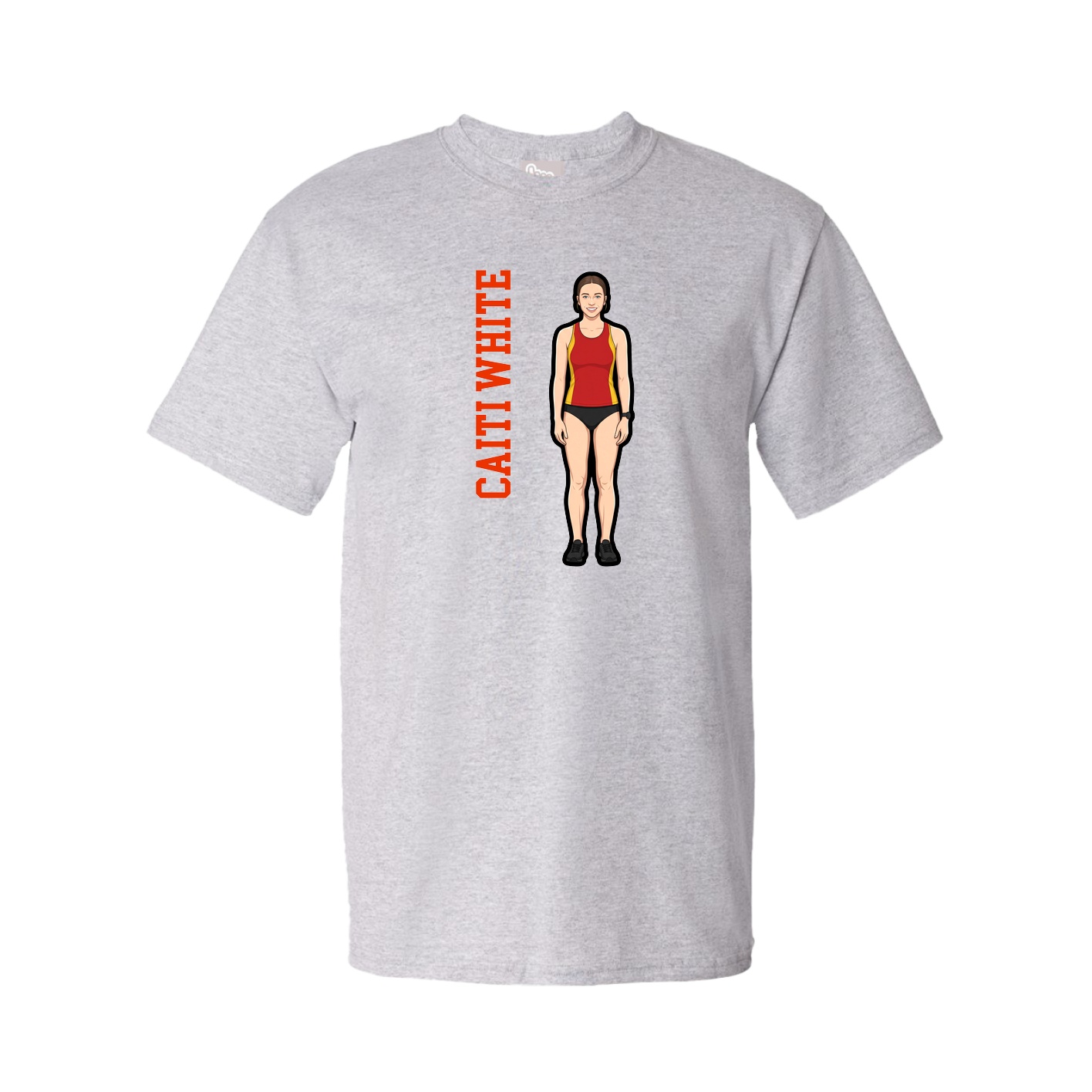 Tee — Name Vertical in Grey
