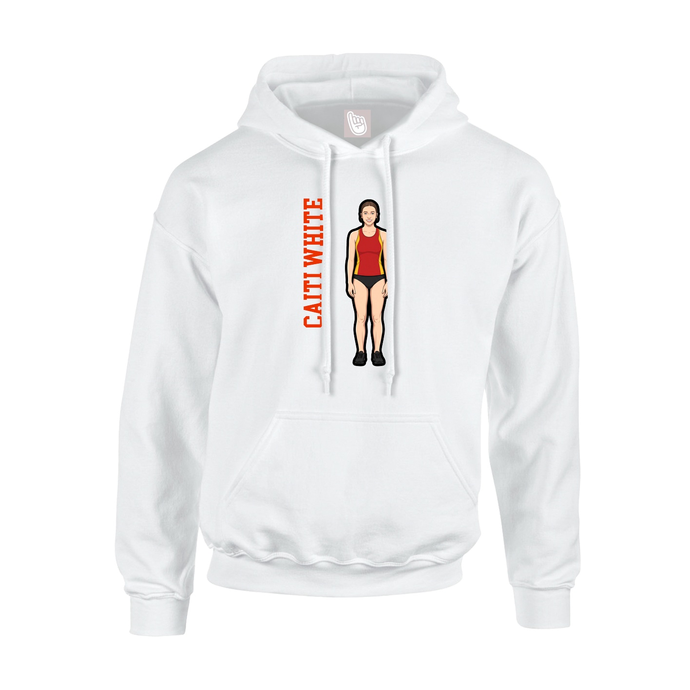 Youth Hoodie — Name Vertical in White