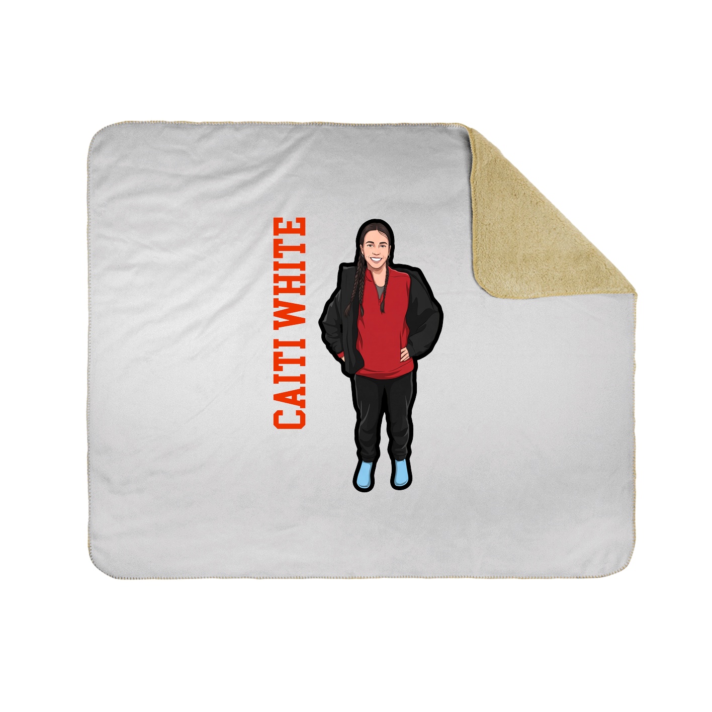 Throw Blanket — Name Vertical in White