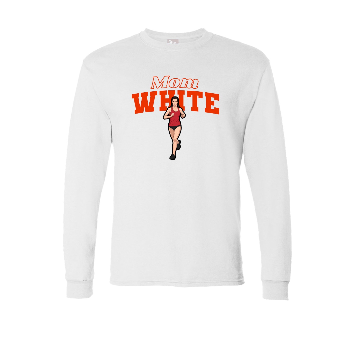 Long Sleeve Tee — Mothers Day Block in White