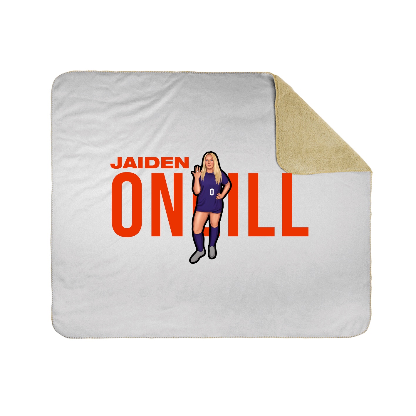 Throw Blanket — Player Name in White