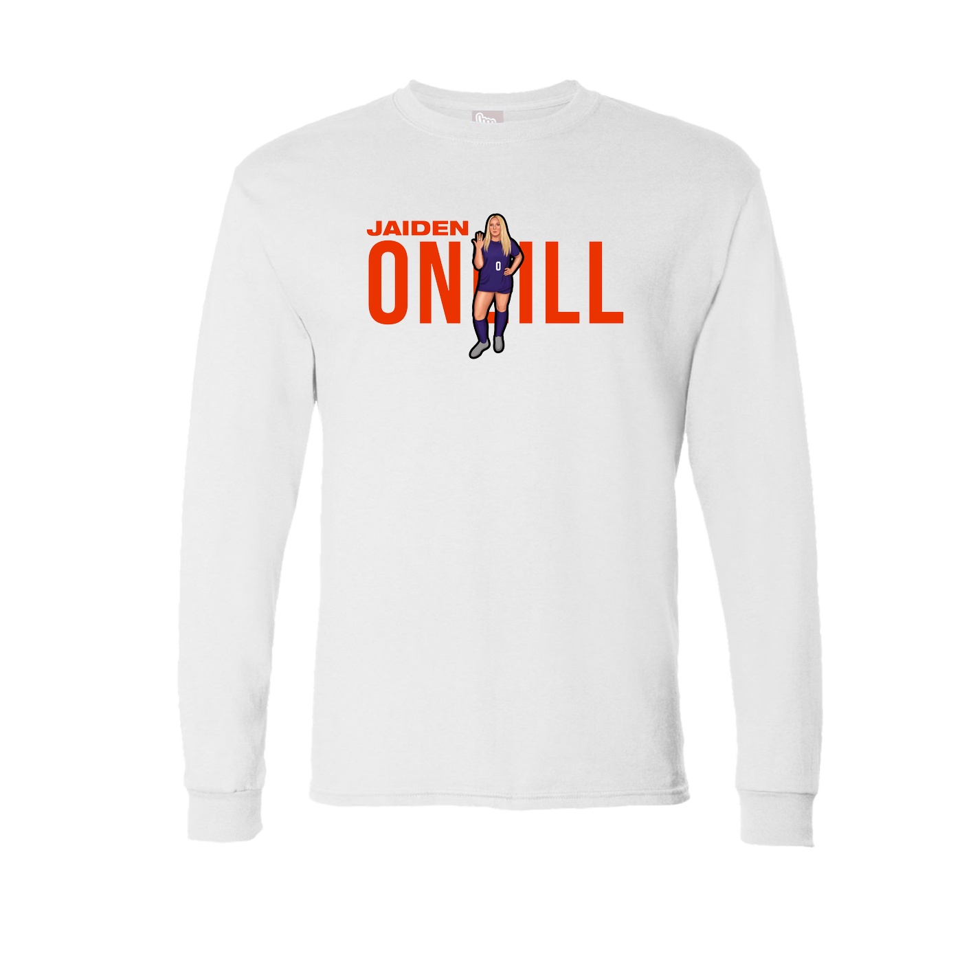 Long Sleeve Tee — Player Name in White