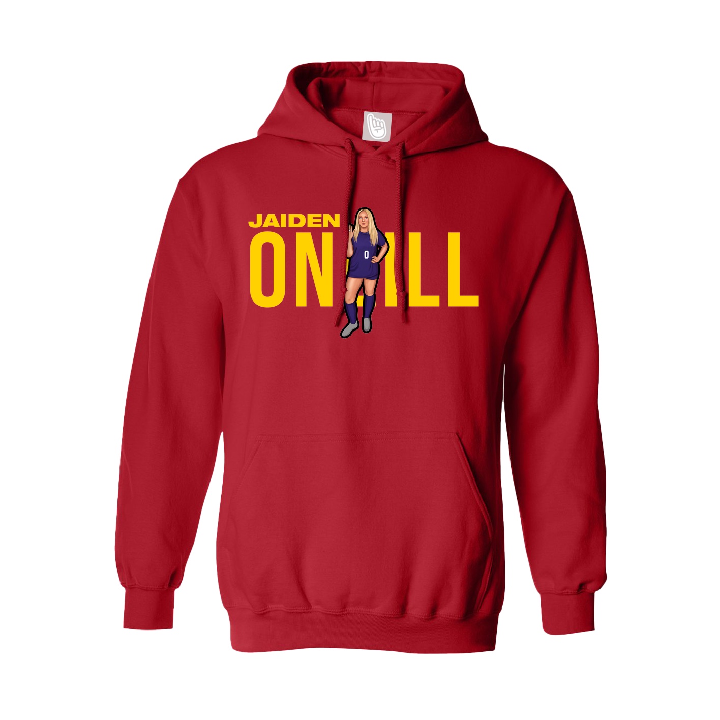Hoodie — Player Name in Red