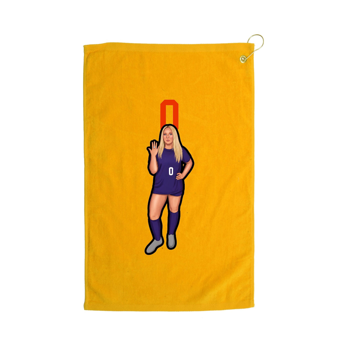 Golf Towel — Number Top in Gold