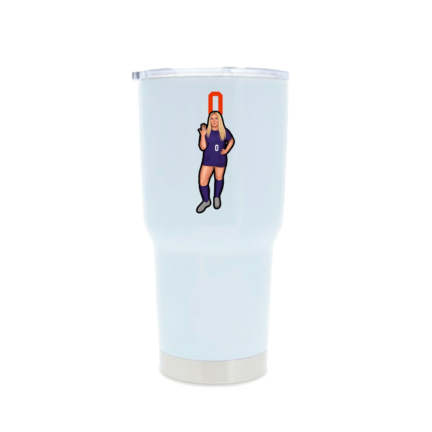 30oz Stainless Steel Tumbler — Number Top in White