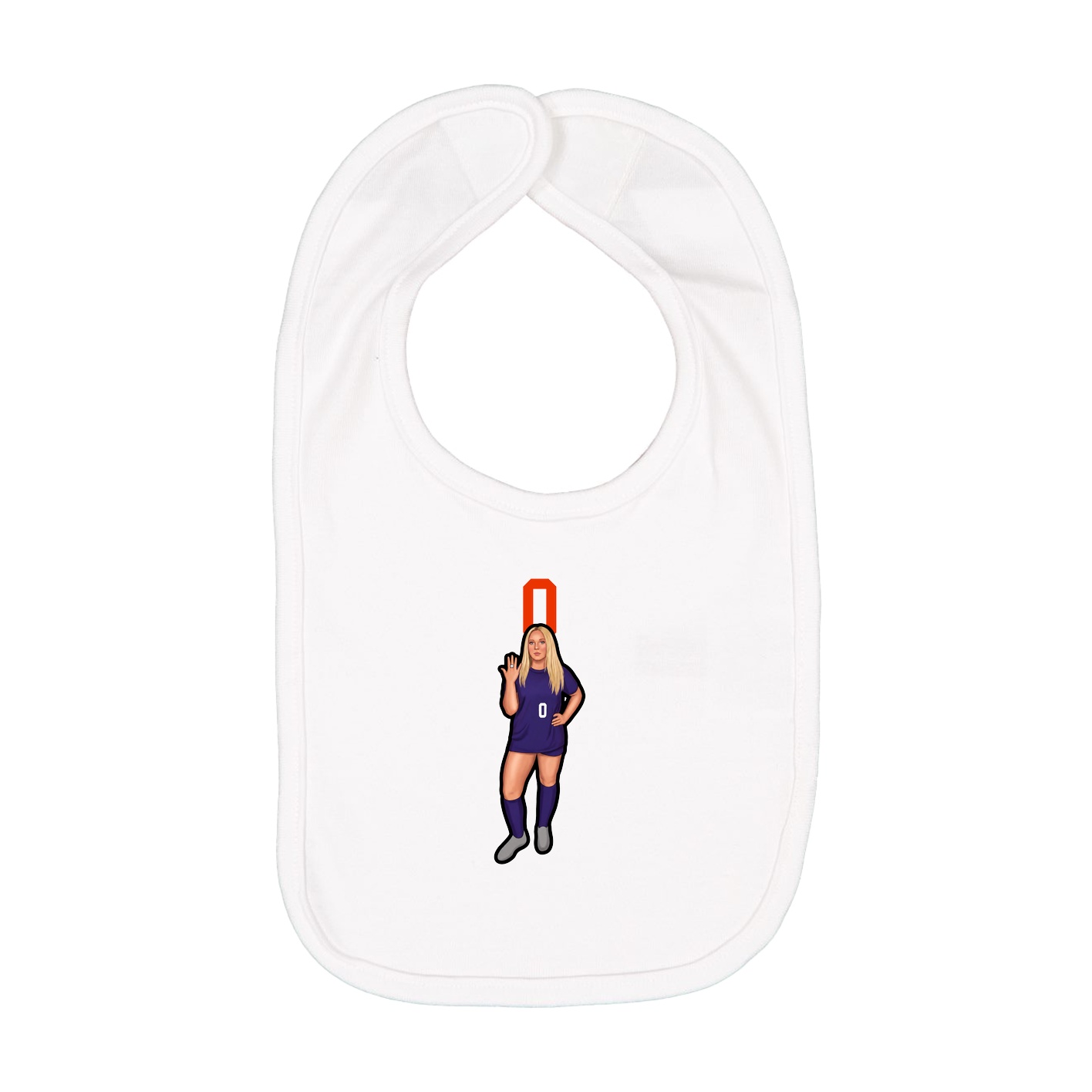 Infant Bib — Number Top in White