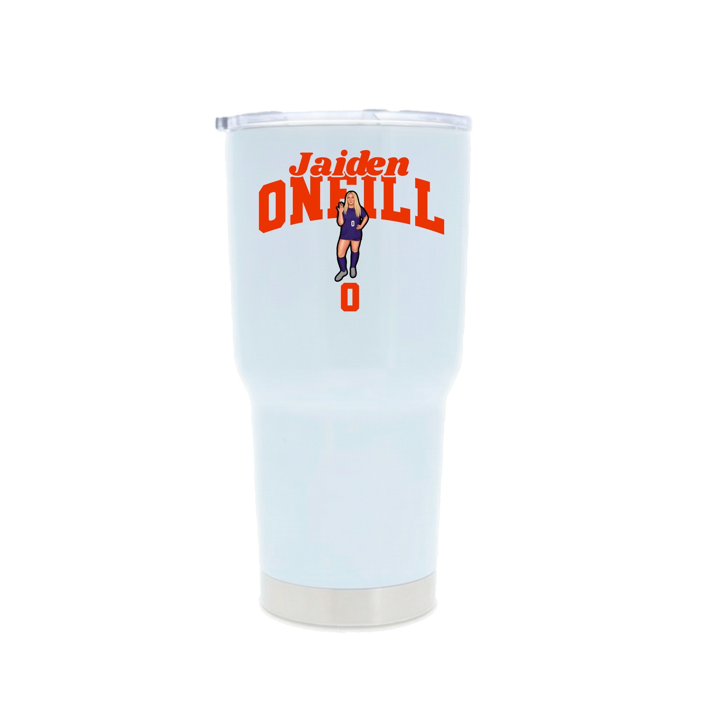30oz Stainless Steel Tumbler — Signature Arch in White