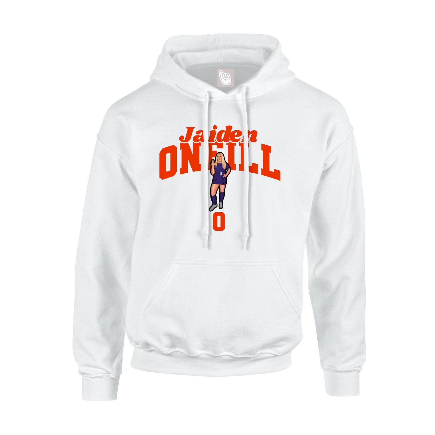 Youth Hoodie — Signature Arch in White