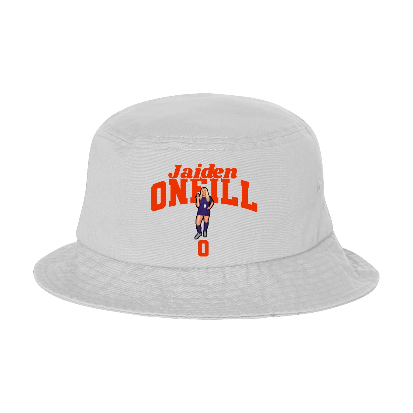 Bucket Cap — Signature Arch in White