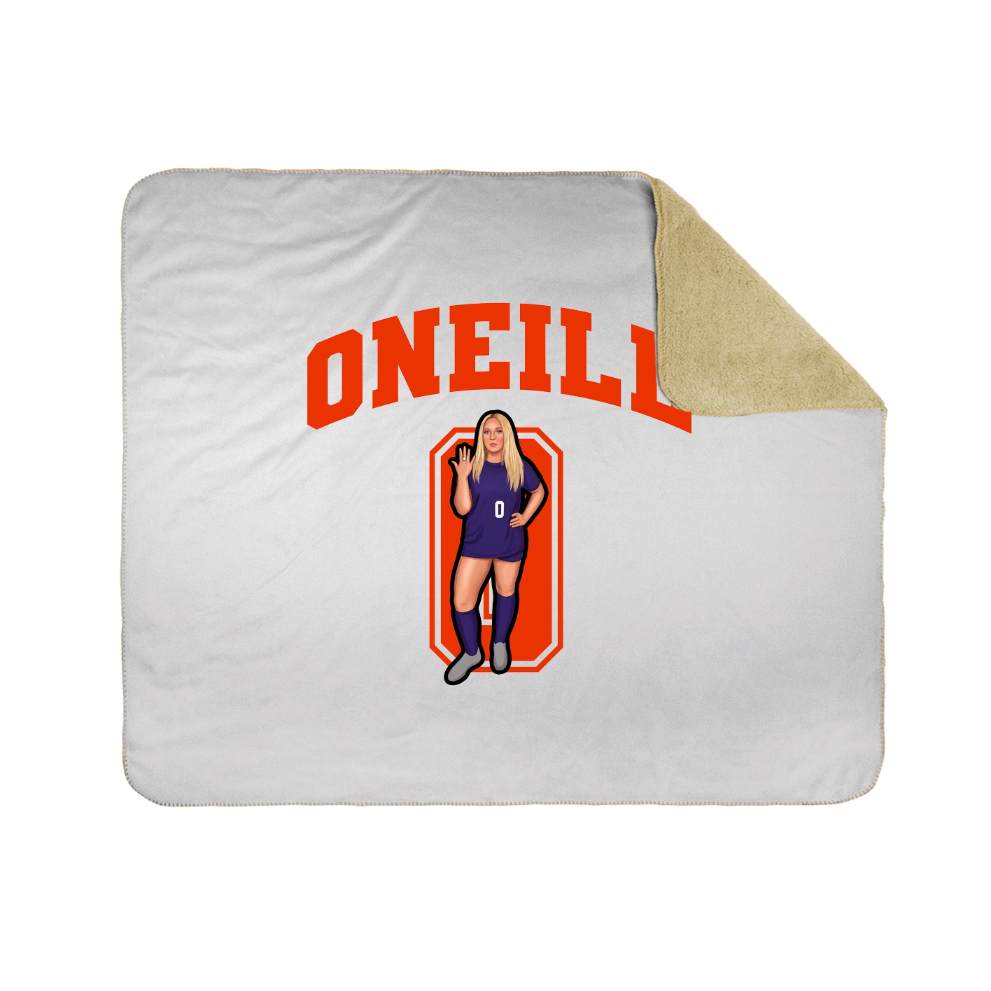 Throw Blanket — Number in White