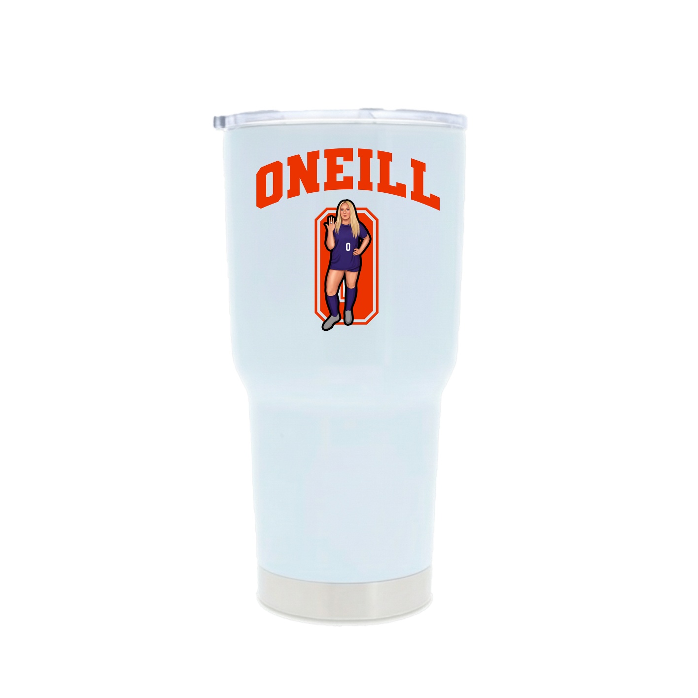 30oz Stainless Steel Tumbler — Number in White
