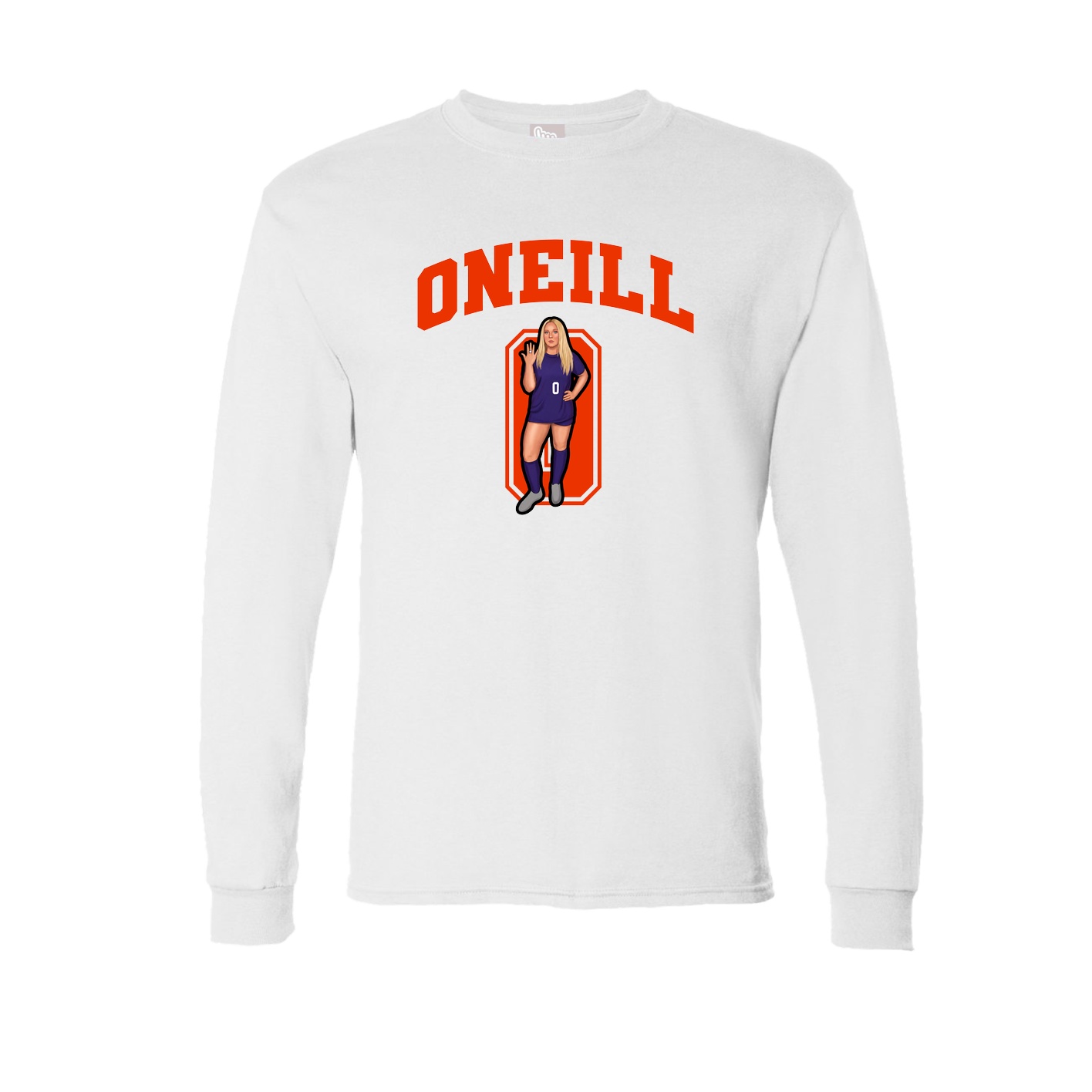 Long Sleeve Tee — Number in White