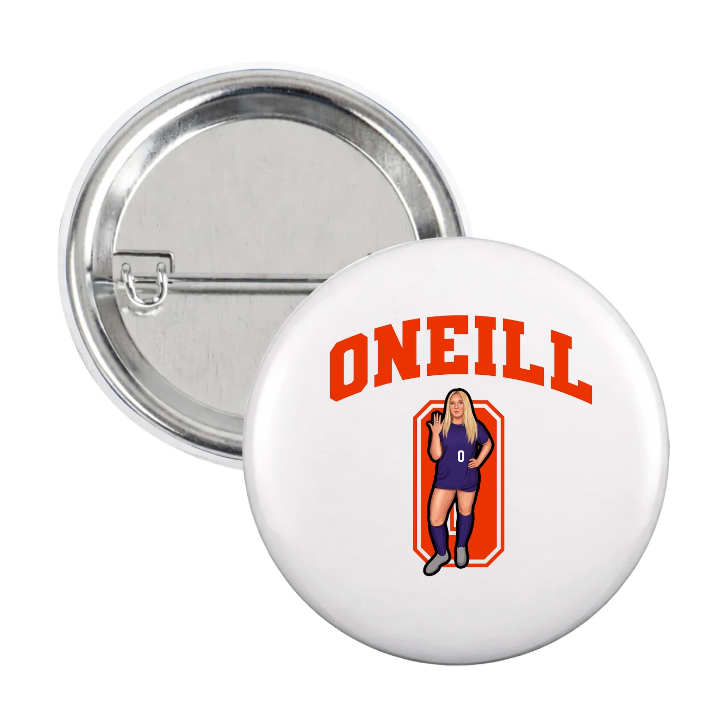 Game Day Button — Number in White