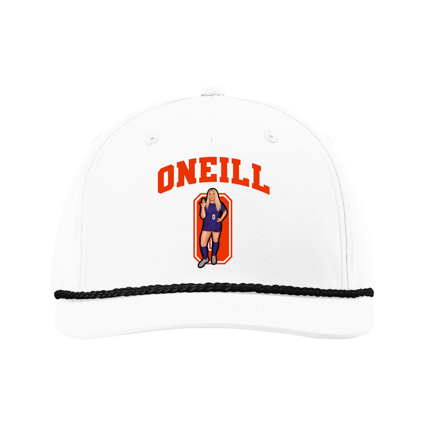 Five-Panel Classic Rope Cap — Number in White