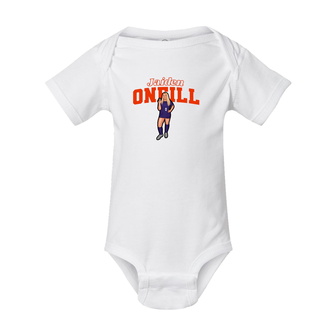 Baby Onesie — Name Arch in White