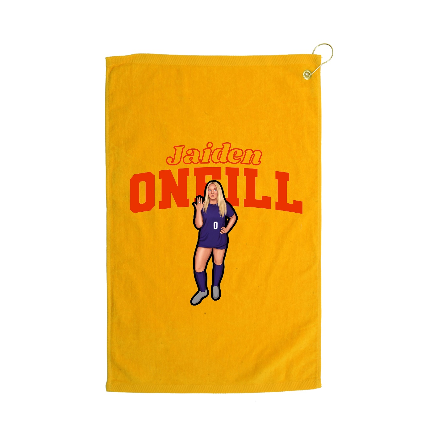 Golf Towel — Name Arch in Gold