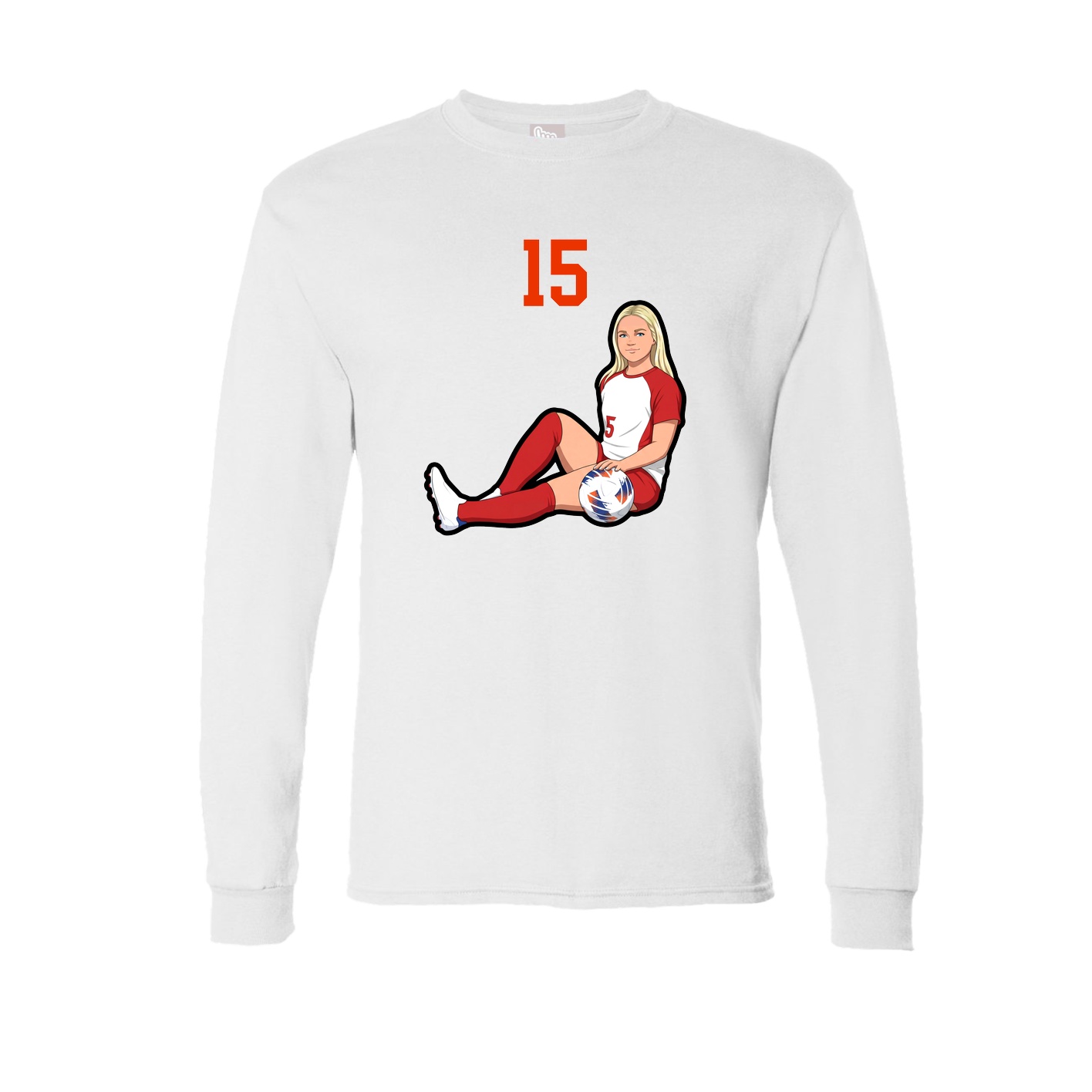 Long Sleeve Tee — Number Top in White