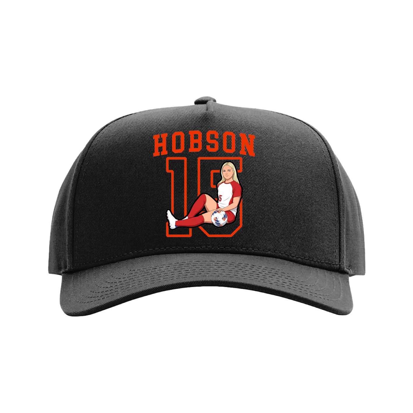 Full Fabric Five-Panel Champ Cap — Shirsey in Black