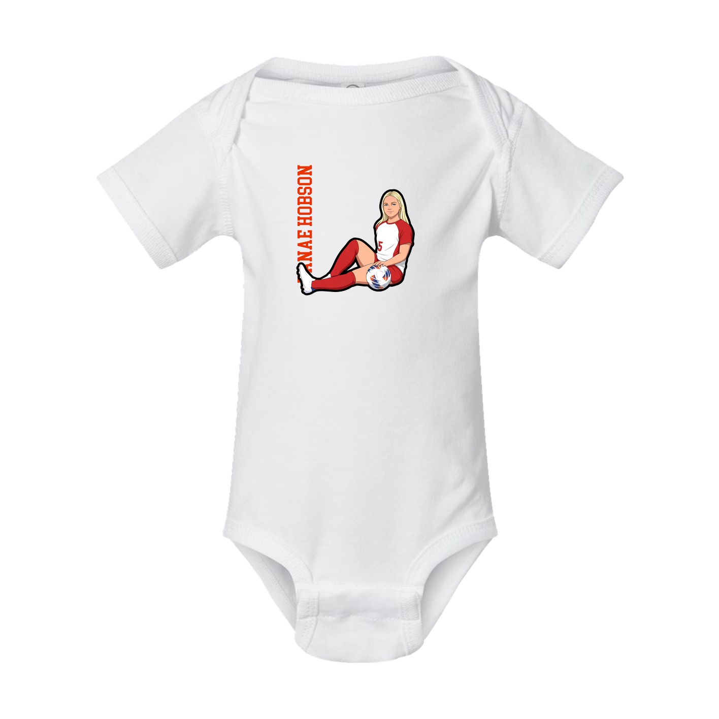 Baby Onesie — Name Vertical in White