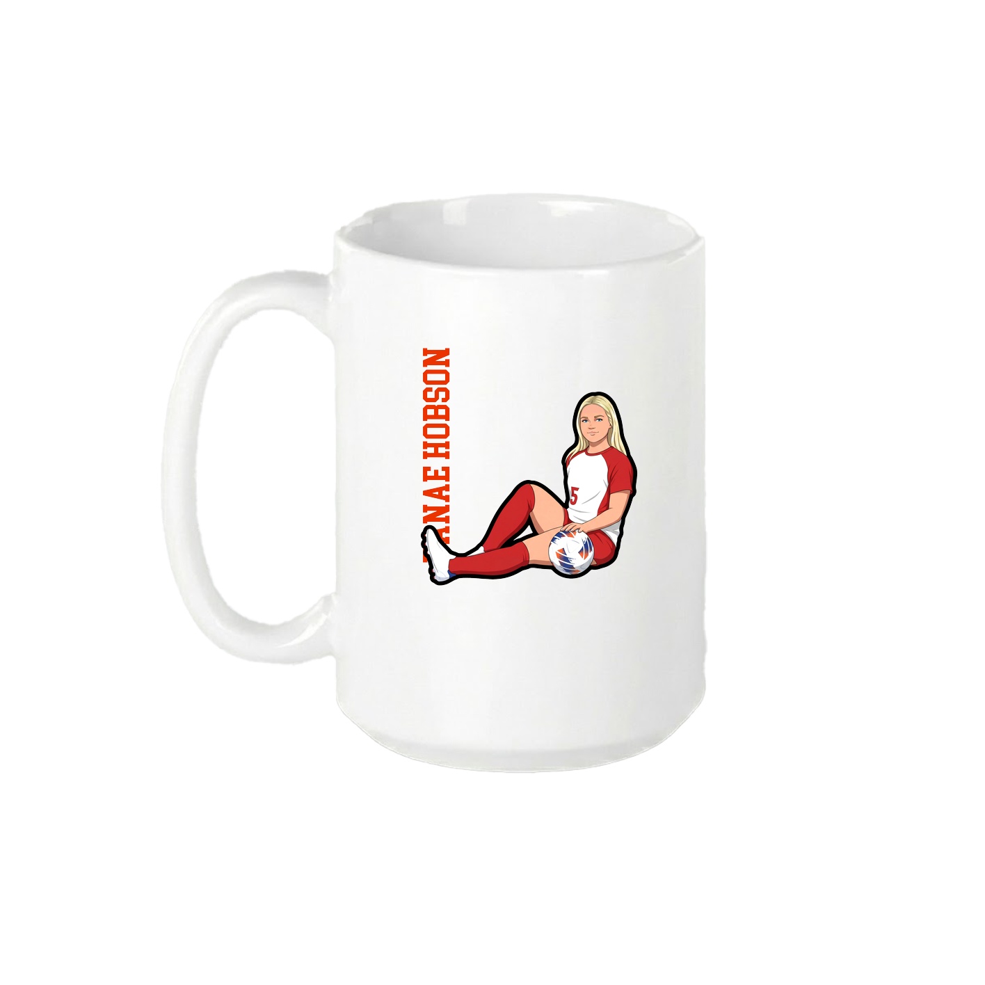 15oz Coffee Mug — Name Vertical in White