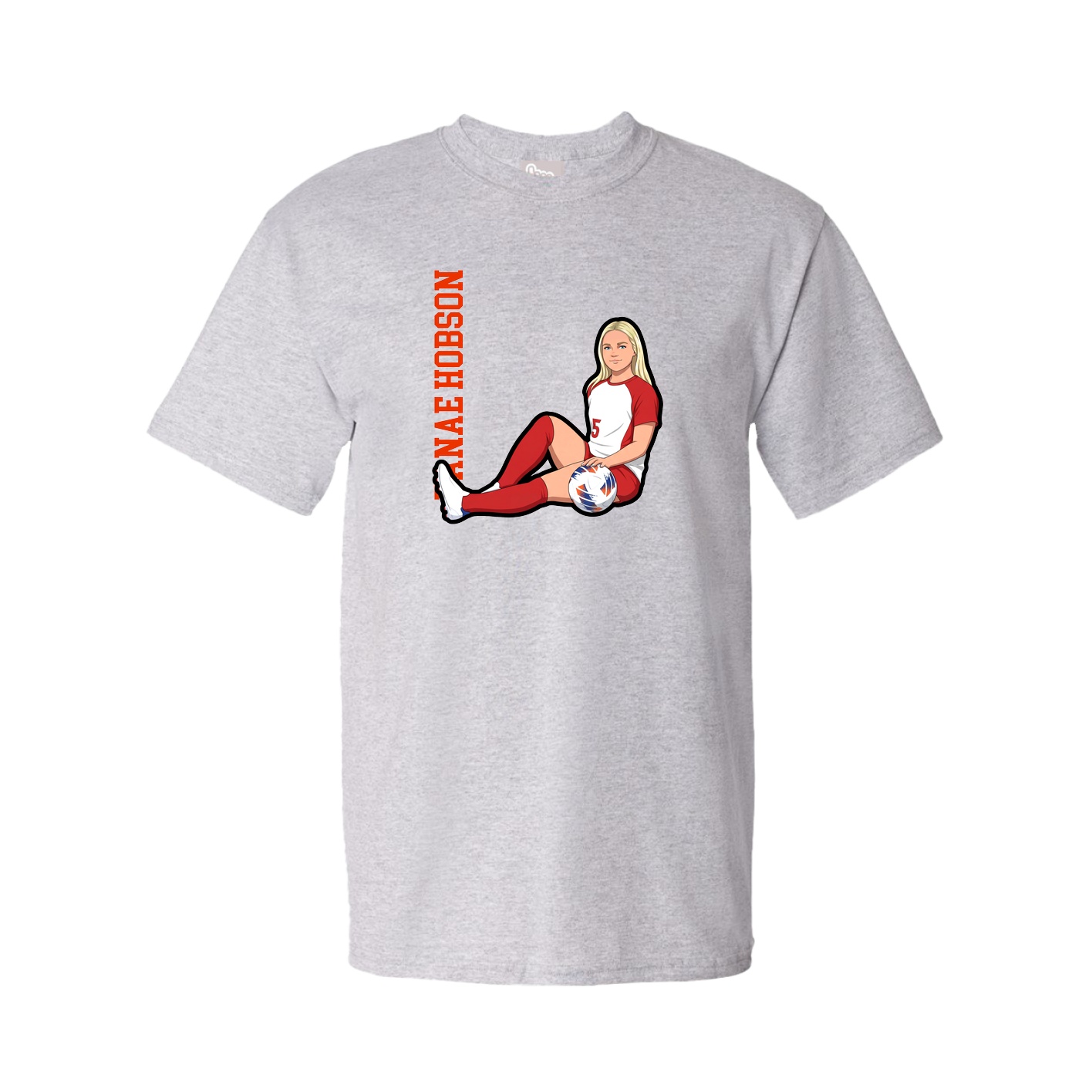Tee — Name Vertical in Grey