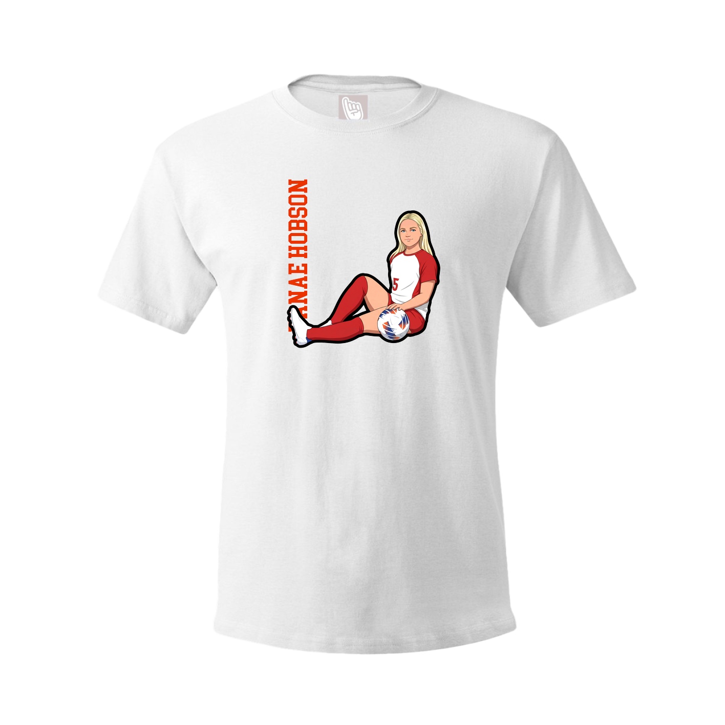 Youth Tee — Name Vertical in White