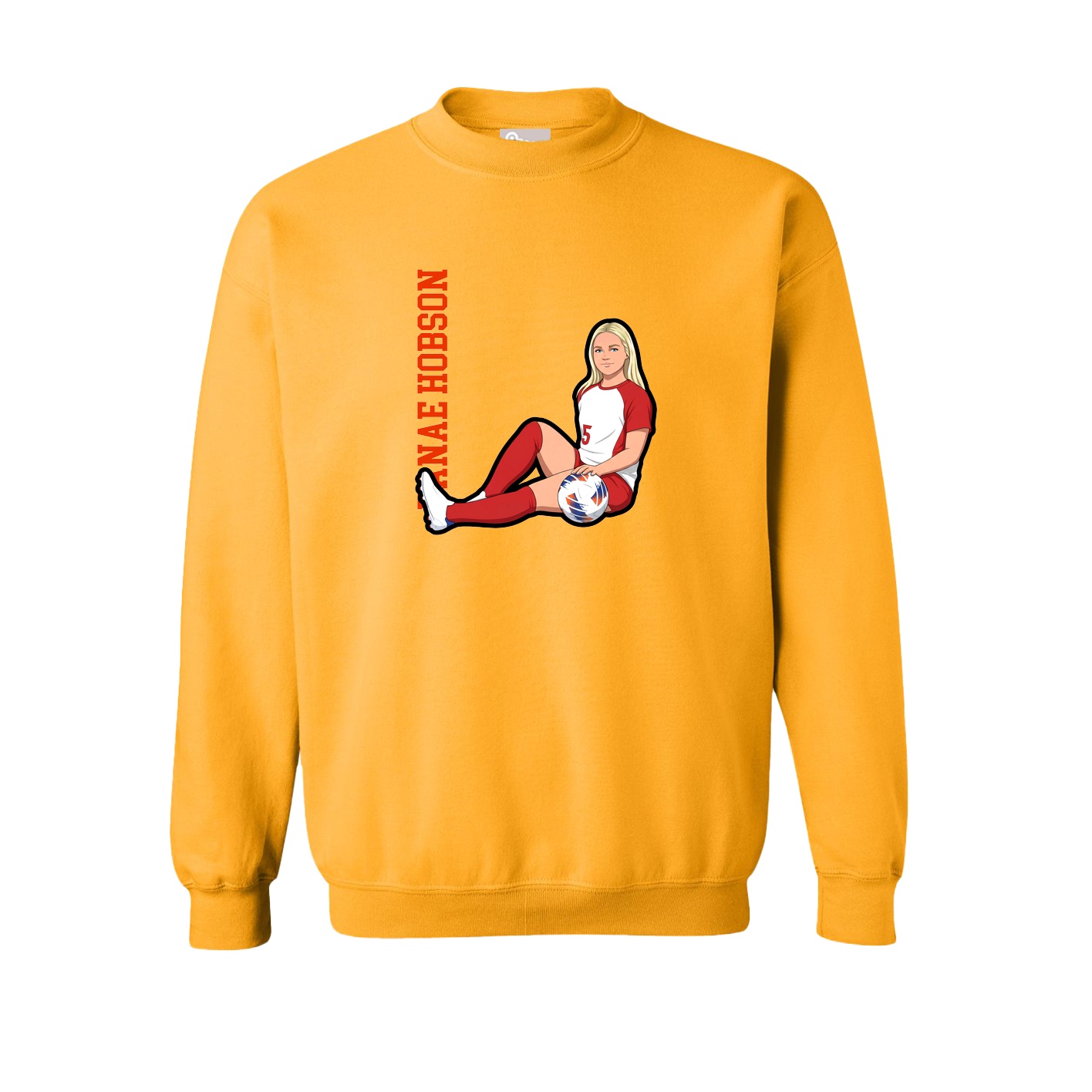 Fleece Crew — Name Vertical in Gold