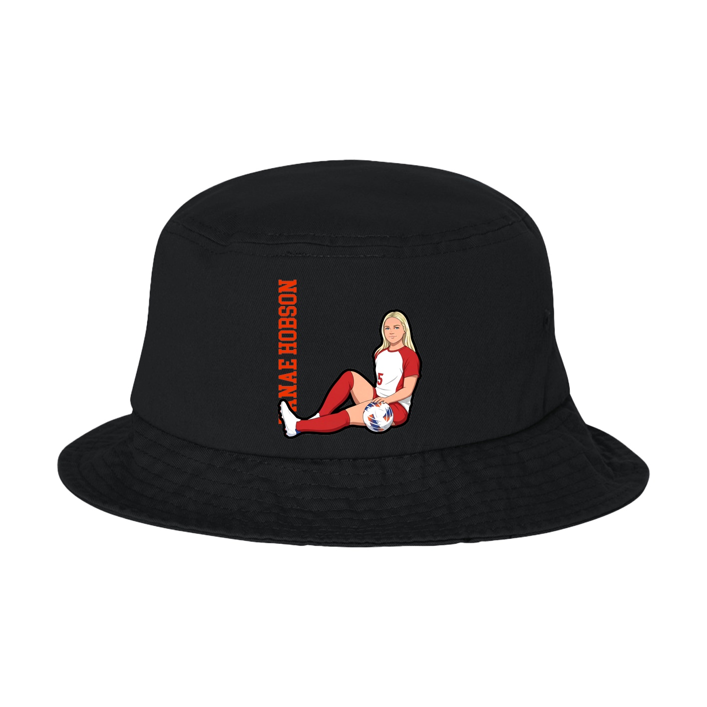 Bucket Cap — Name Vertical in Black