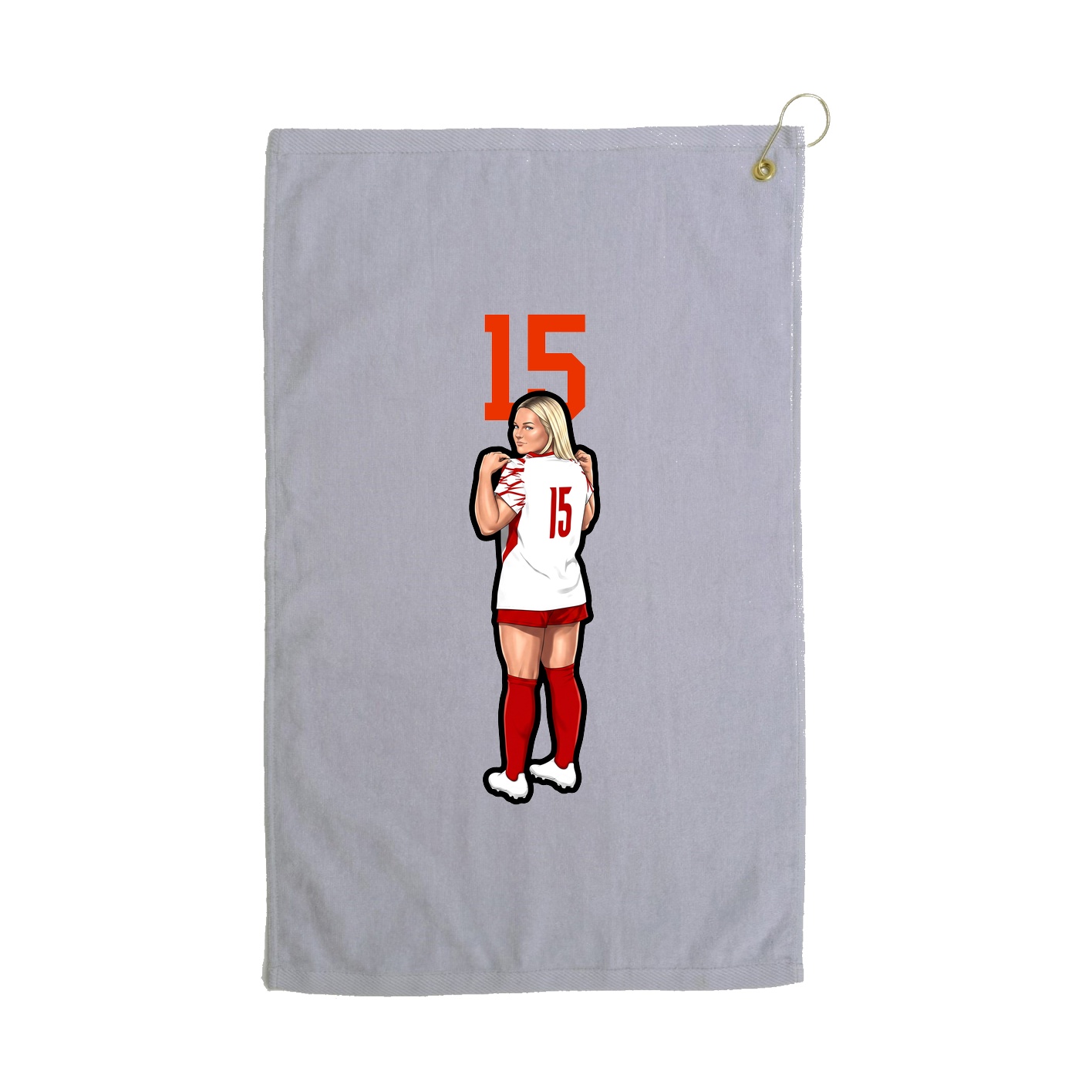 Golf Towel — Number Top in Grey
