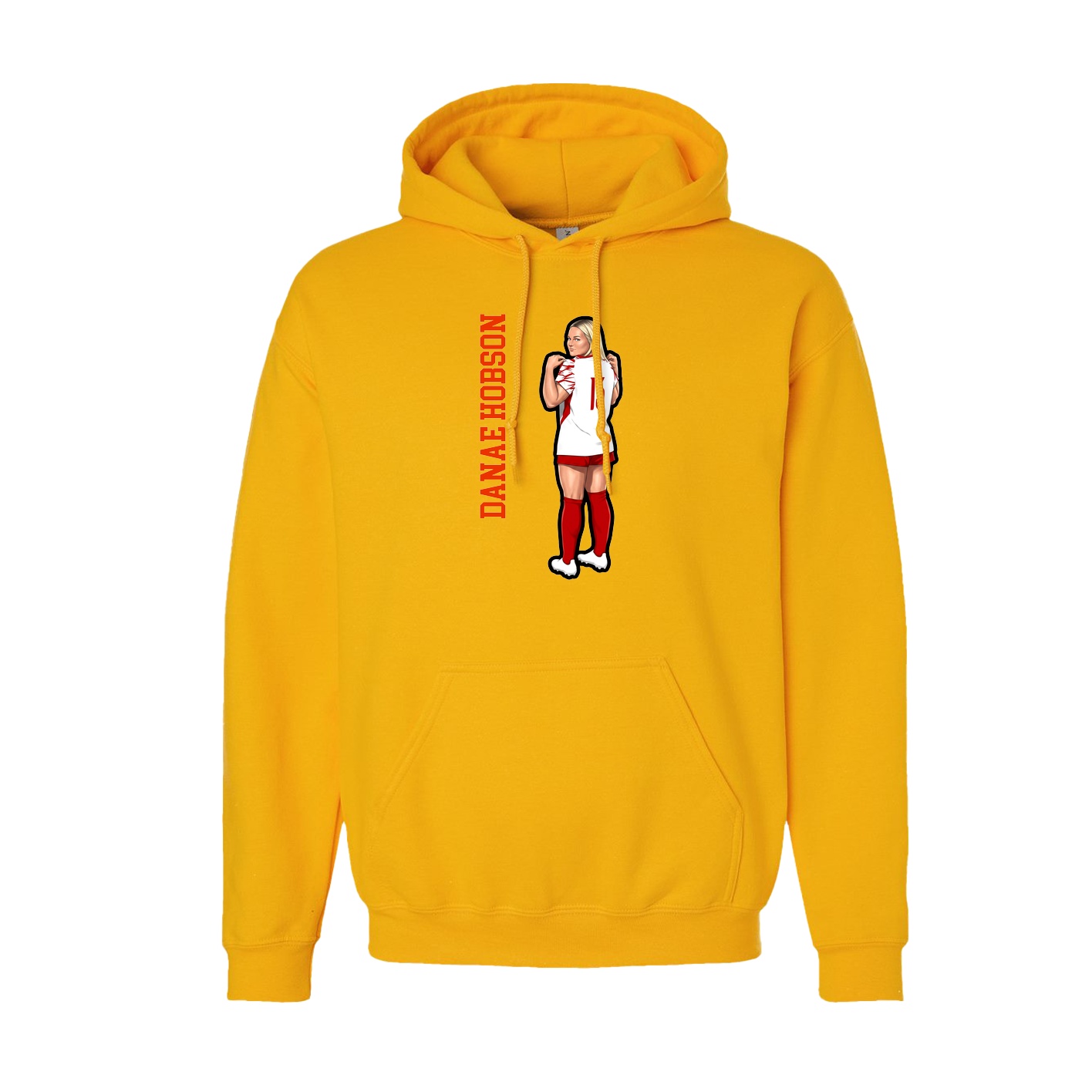 Youth Hoodie — Name Vertical in Gold