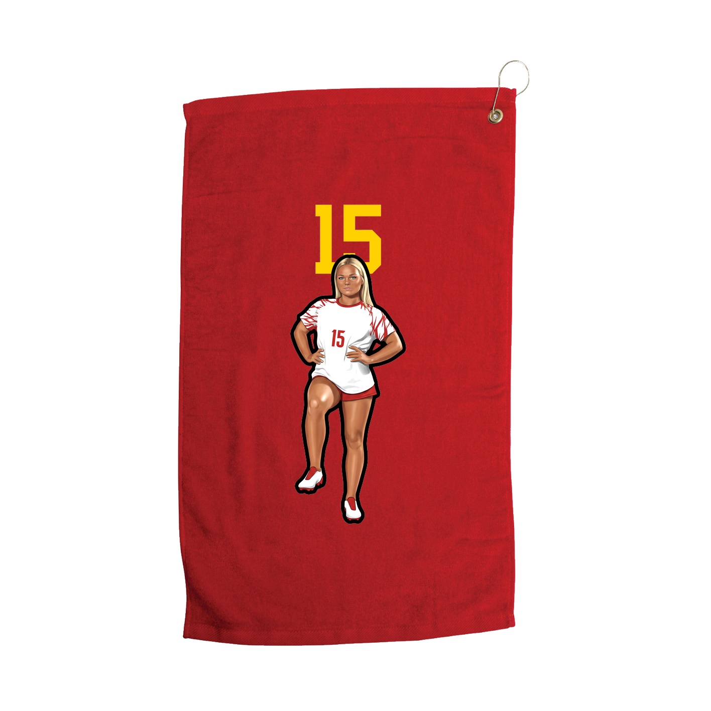Golf Towel — Number Top in Red