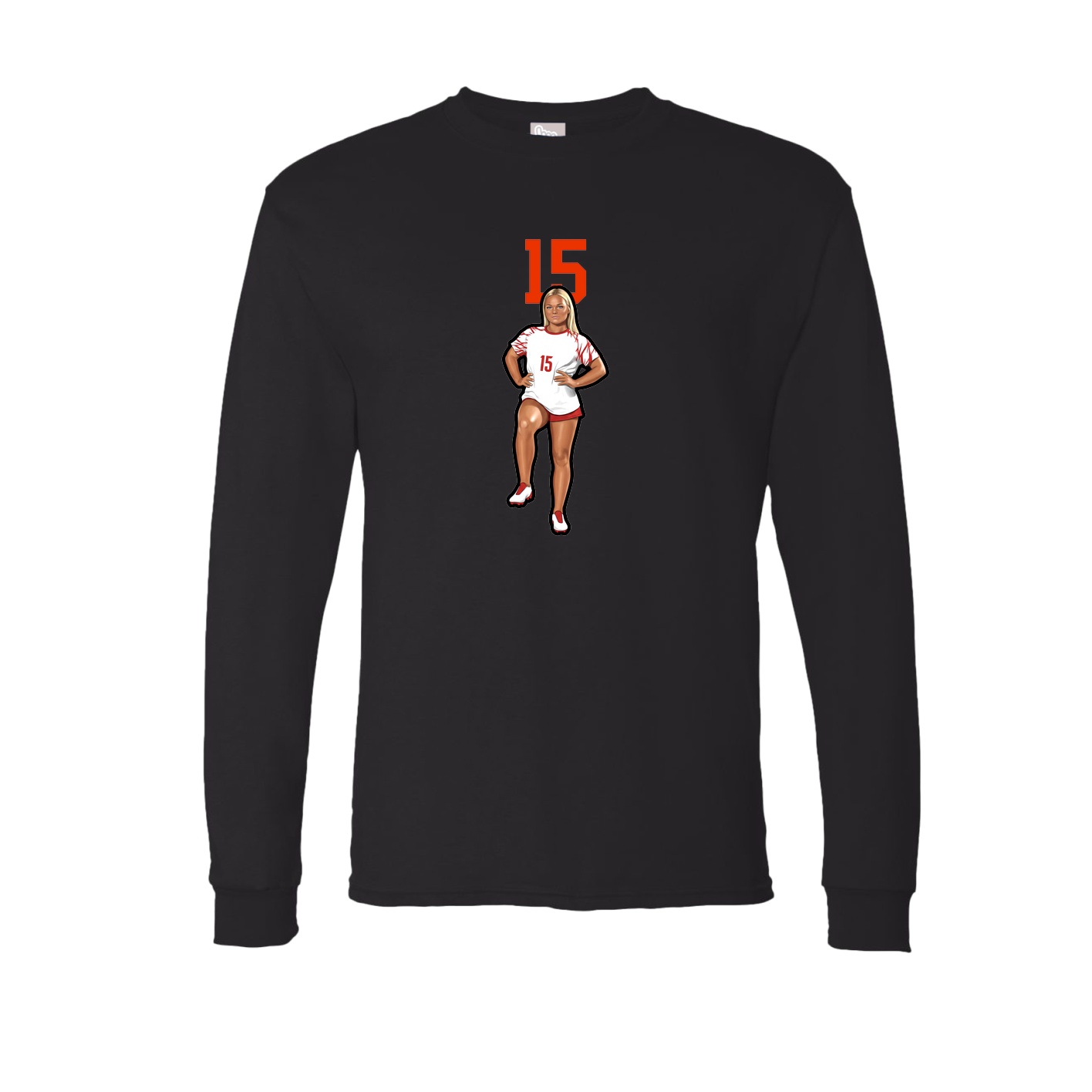 Long Sleeve Tee — Number Top in Black