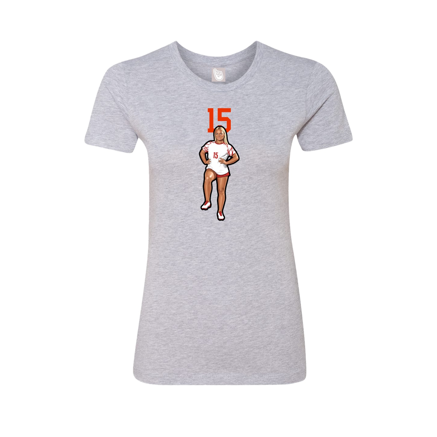 Fitted Women's Tee — Number Top in Grey