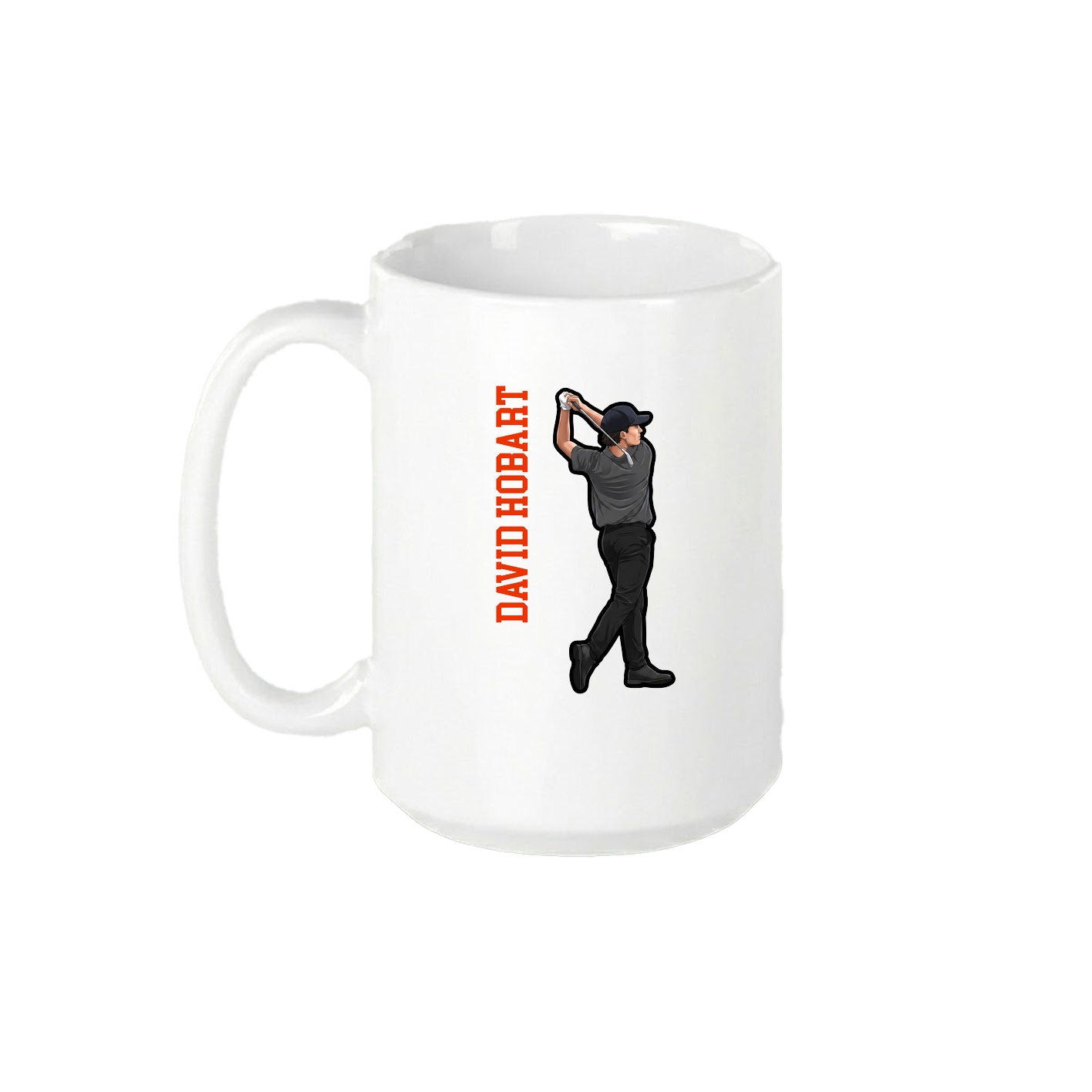 15oz Coffee Mug — Name Vertical in White