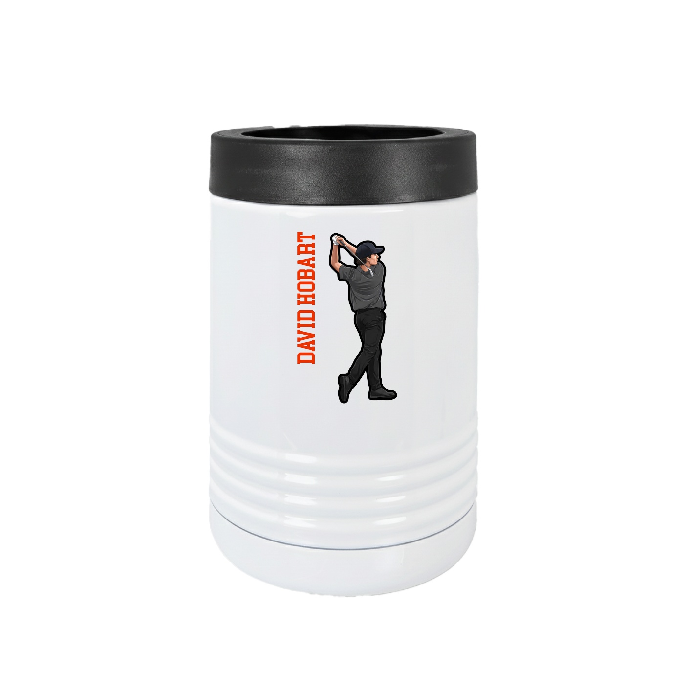 Beverage Holder — Name Vertical in White