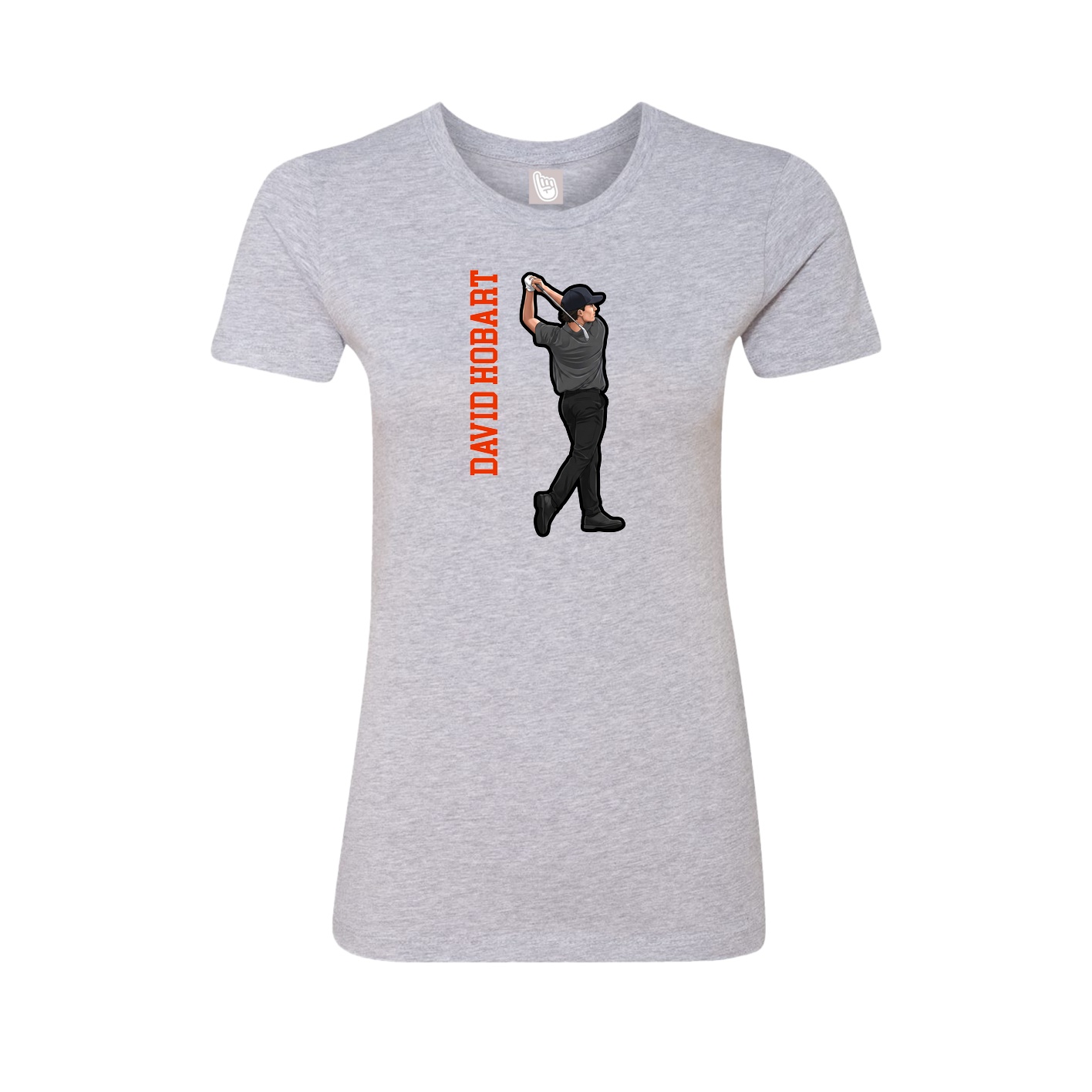 Womens Tee — Name Vertical in Grey