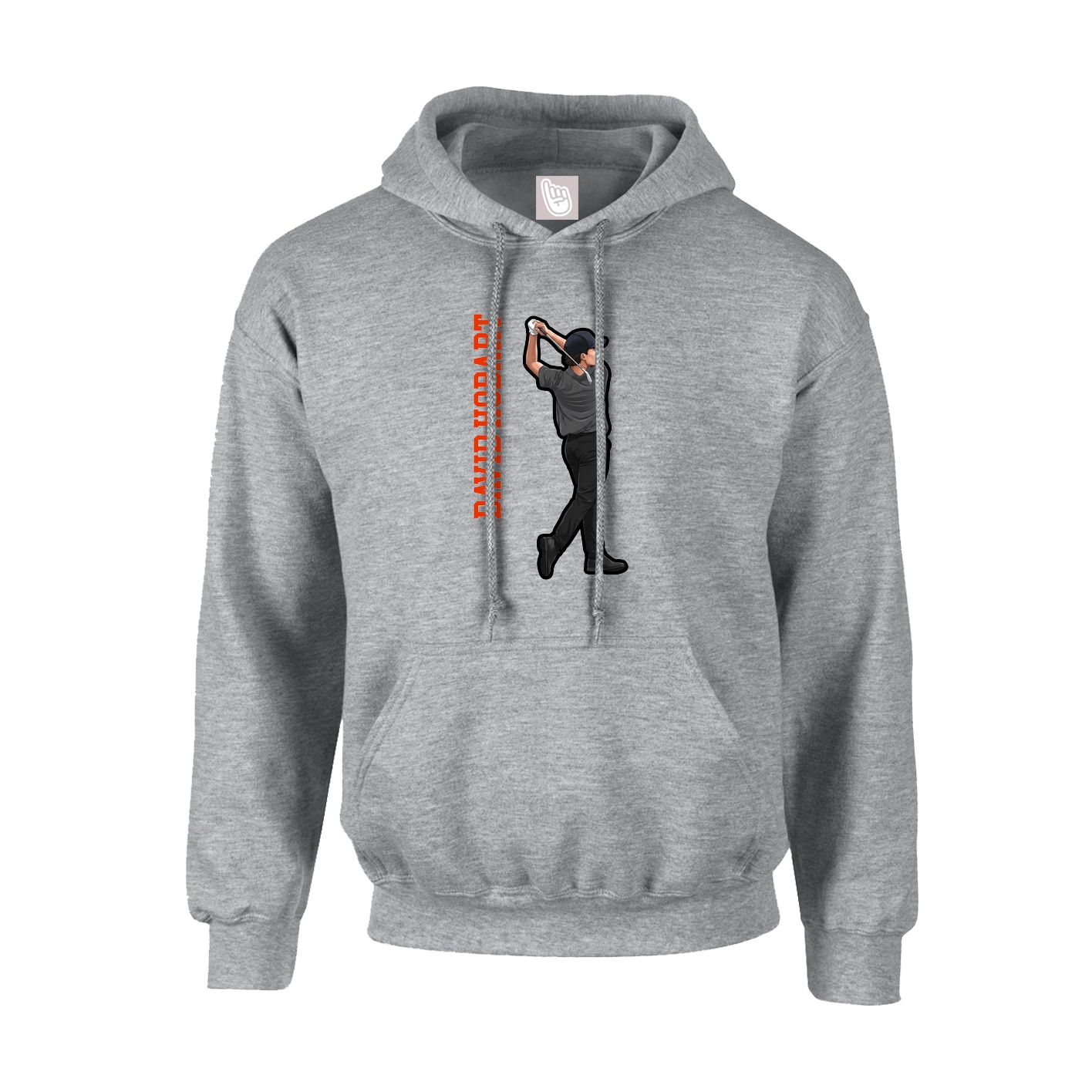 Hoodie — Name Vertical in Grey