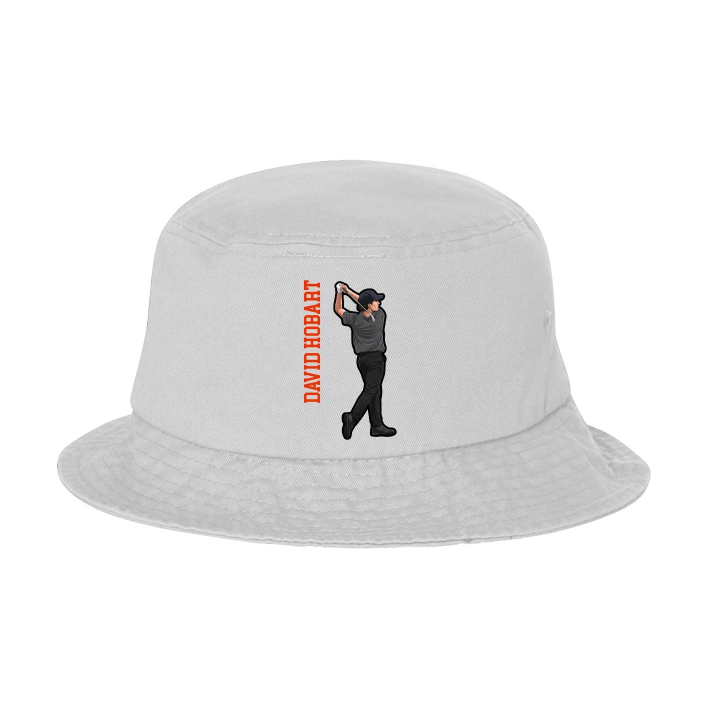 Bucket Cap — Name Vertical in White