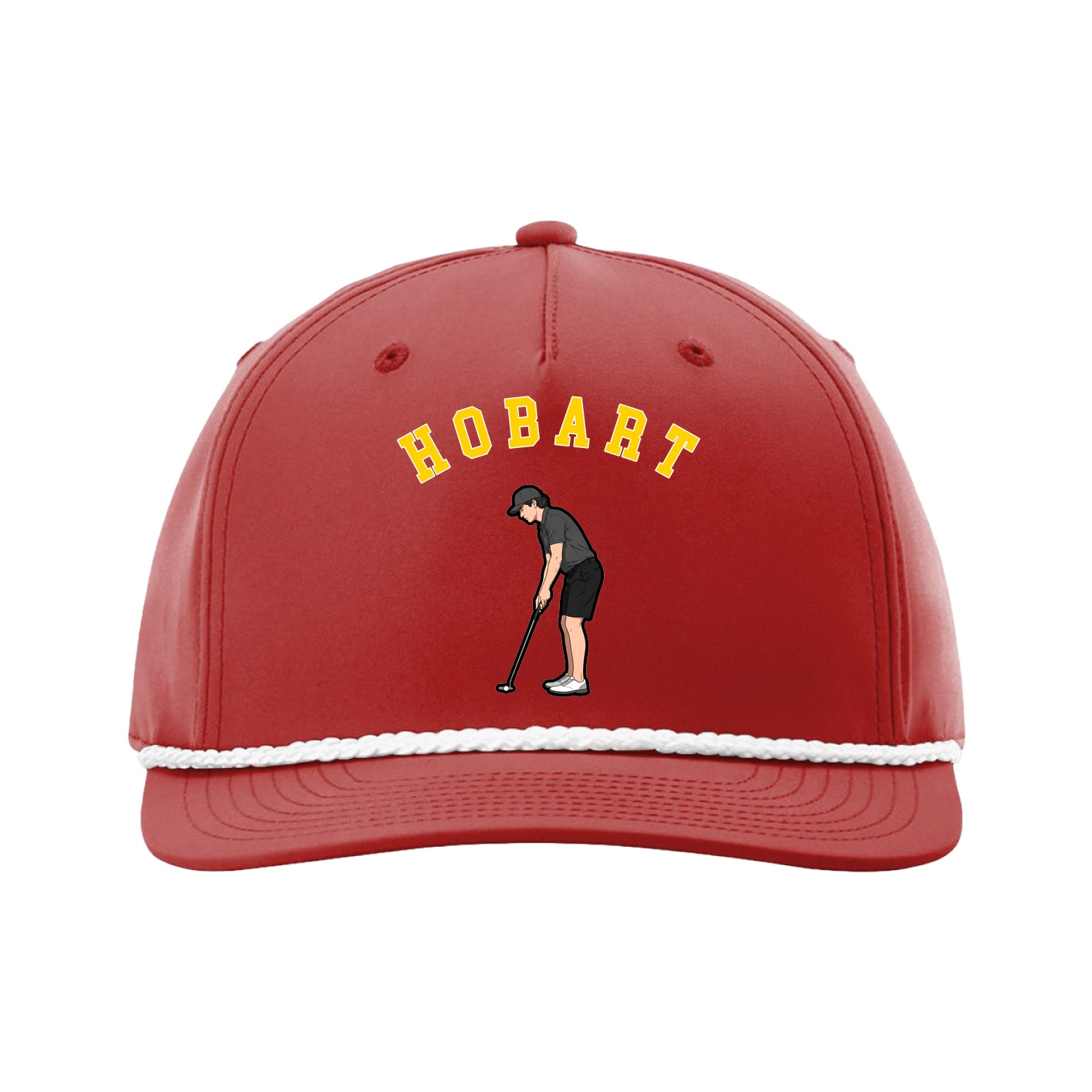 Five-Panel Classic Rope Cap — Shirsey Arch in Red