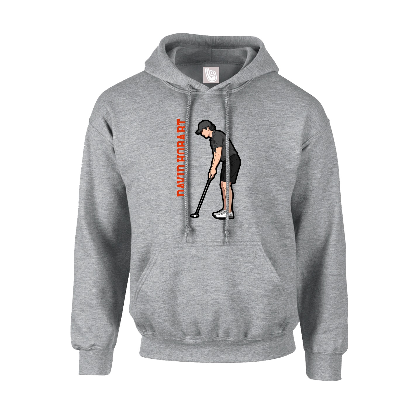 Hoodie — Name Vertical in Grey