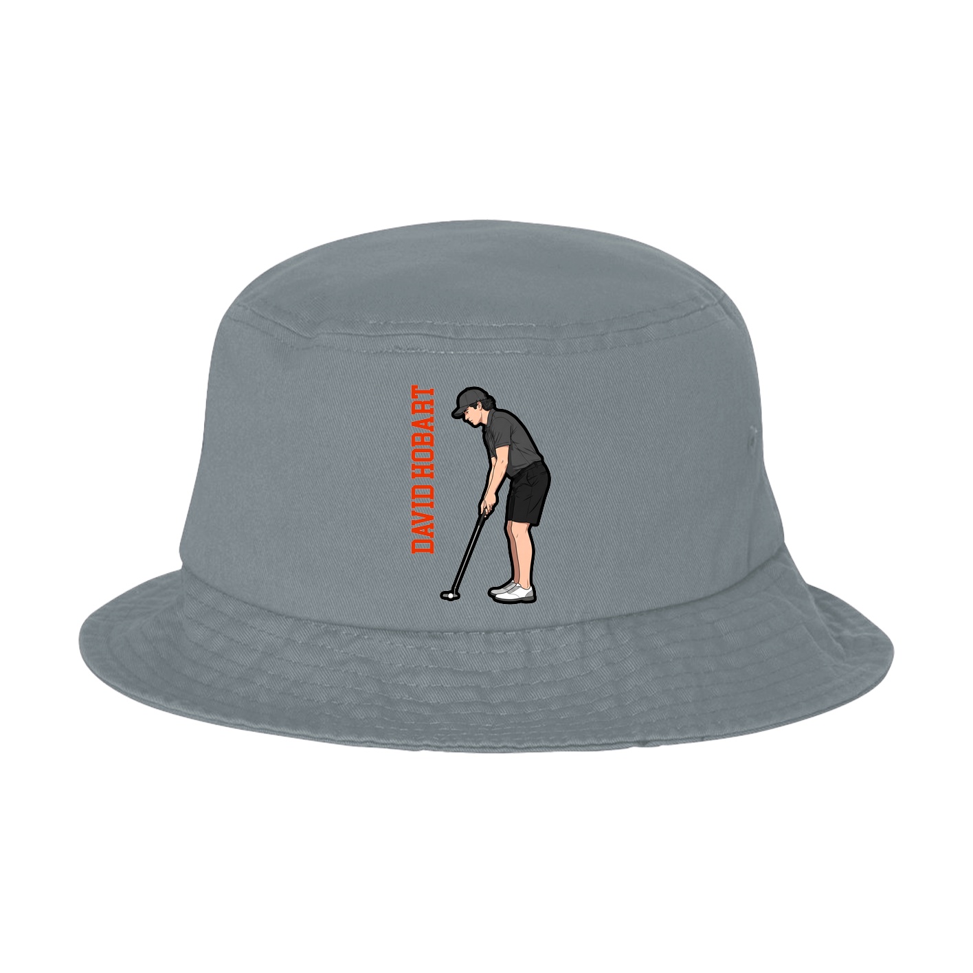 Bucket Cap — Name Vertical in Grey