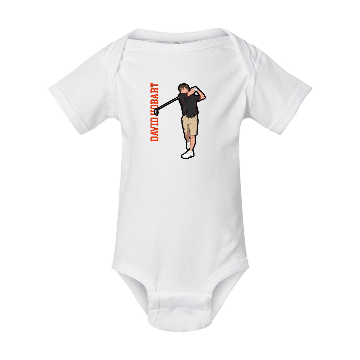 Baby Onesie — Name Vertical in White