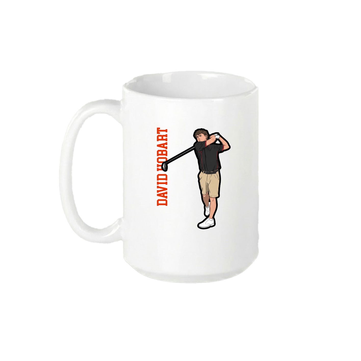 15oz Coffee Mug — Name Vertical in White
