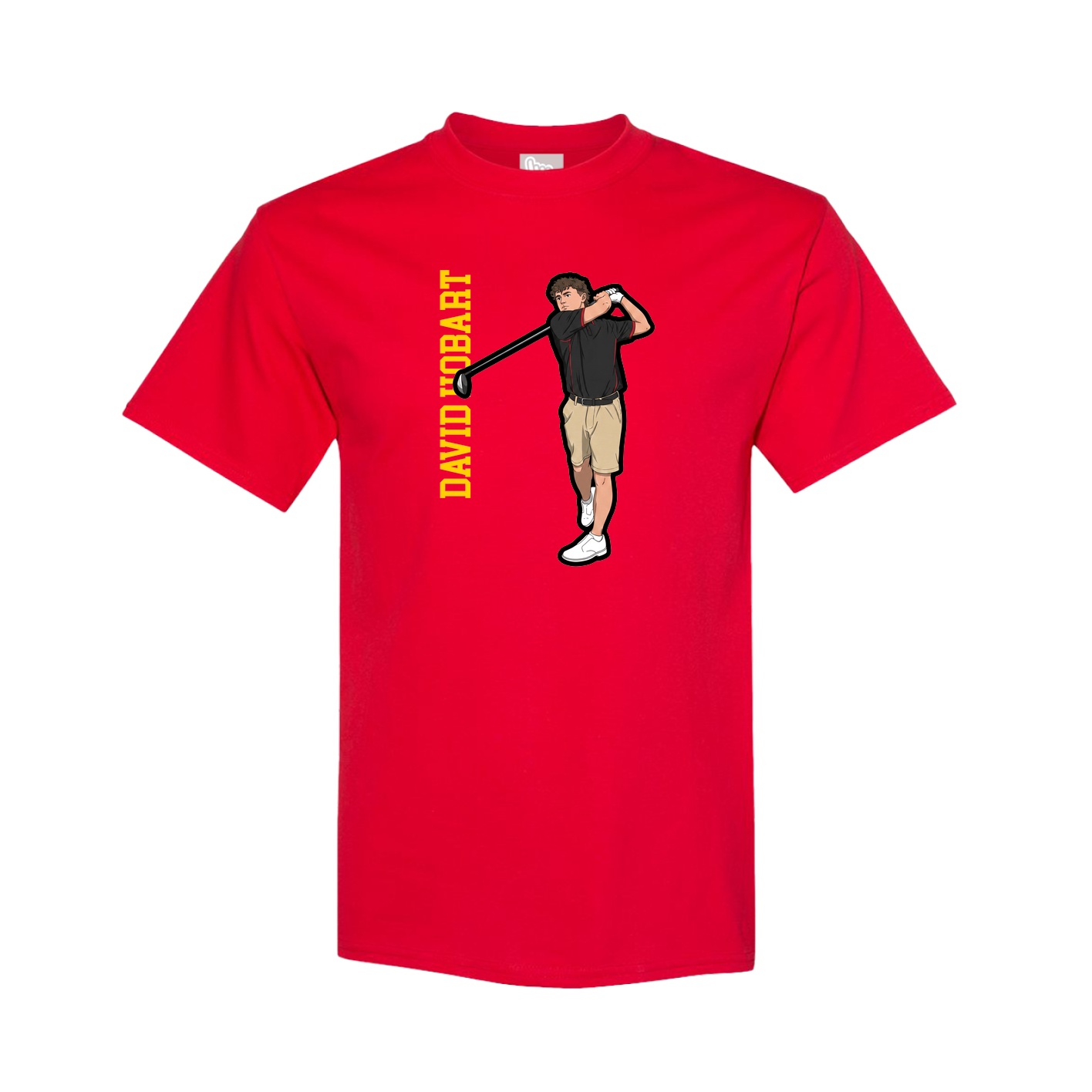Tee — Name Vertical in Red