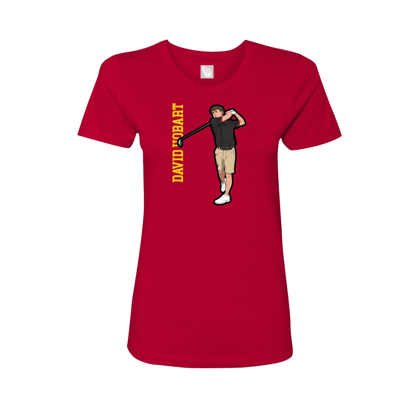 Womens Tee — Name Vertical in Red
